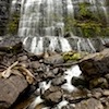 Water cascades through Mount Field National Park, Tasmania